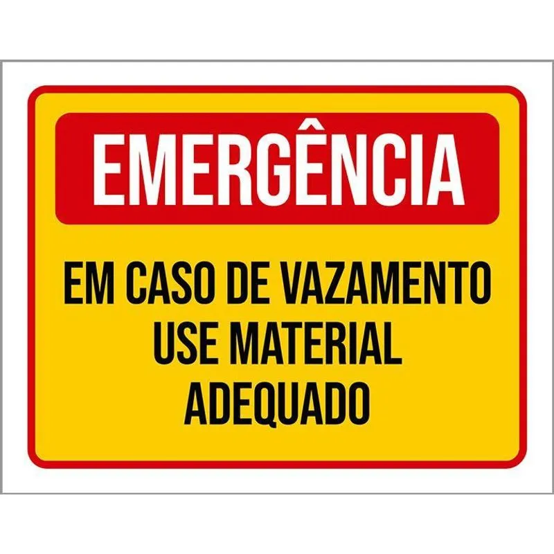 Placa Emergência Em Caso Vazamento Material 18x23