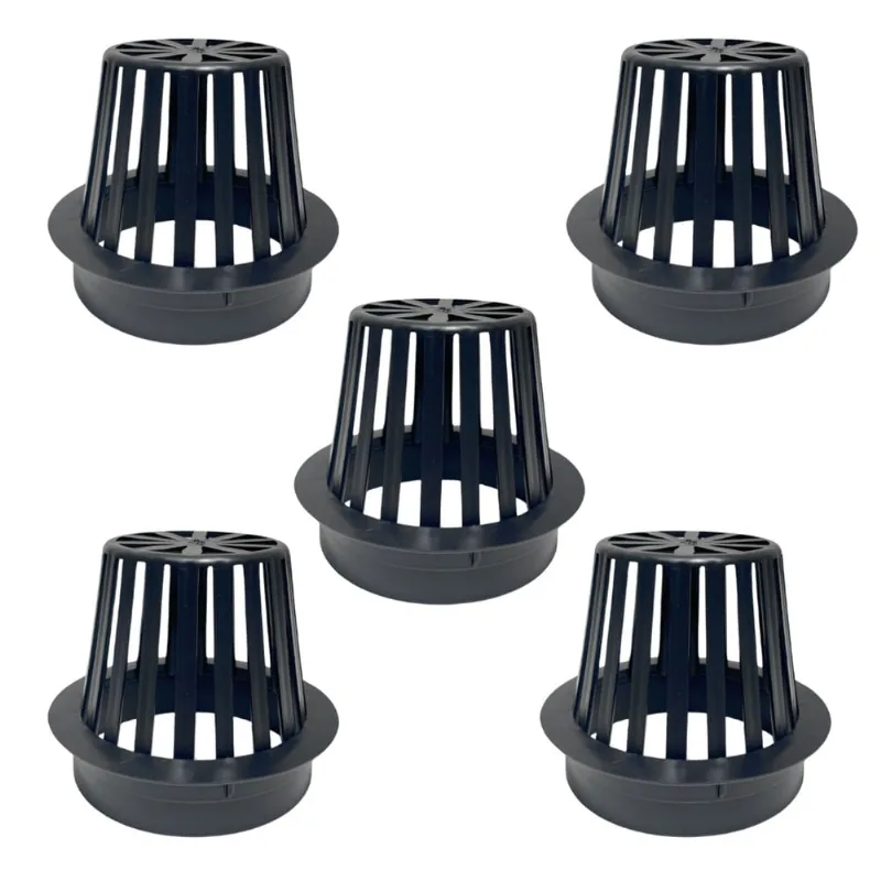 Kit 5 Abacaxi Hemisférico Ralo Anti Folhas 100mm Plástico Calha