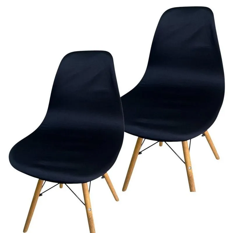 Kit 2 Capa Cadeira Charles Eames Eiffel Pé Palito Malha Lisa