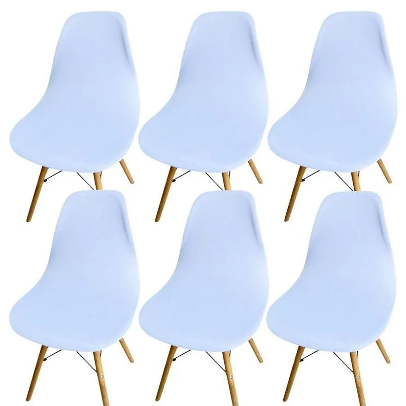 Kit 6 Capa Cadeira Charles Eames Eiffel Pé Palito Malha Lisa