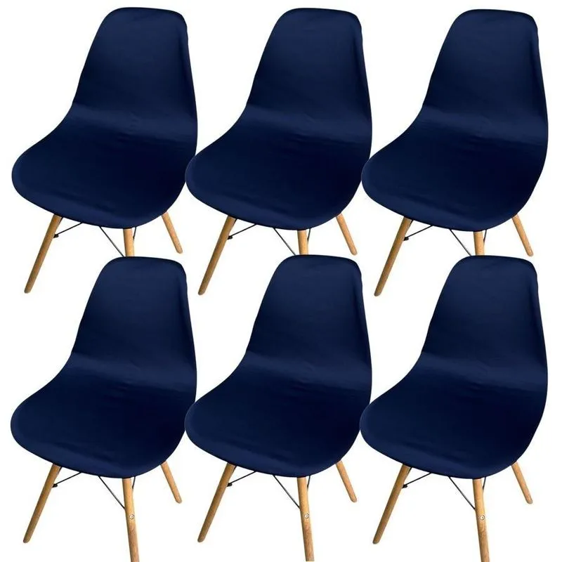 Kit 6 Capa Cadeira Charles Eames Eiffel Pé Palito Malha Lisa