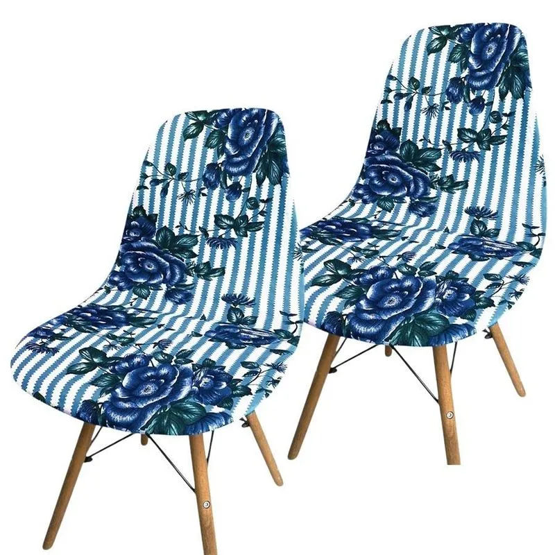 Kit 2 Capa Cadeira Charles Eames Eiffel Pé Palito Malha