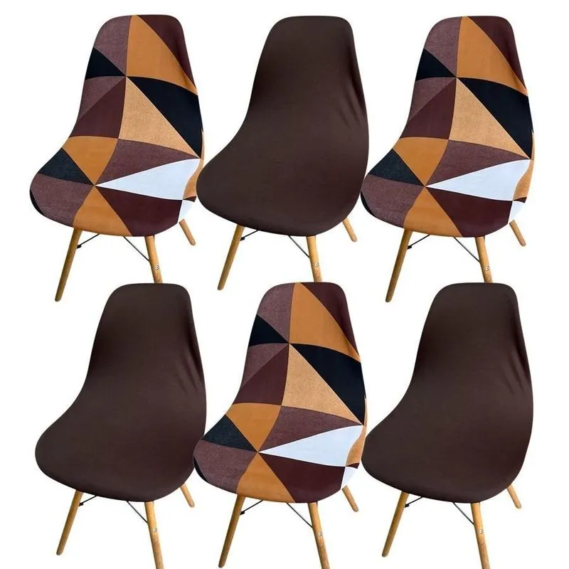 Kit 6 Capa Cadeira Charles Eames Eiffel Pé Palito Malha