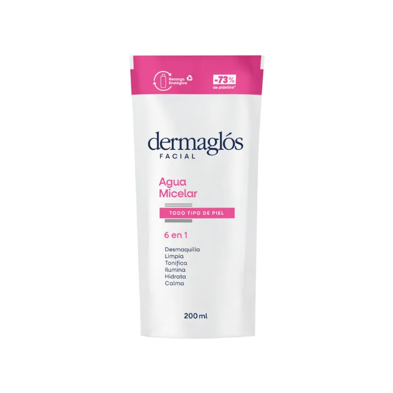 Agua Micelar Dermaglós 6 en 1 Repuesto x 200 ml