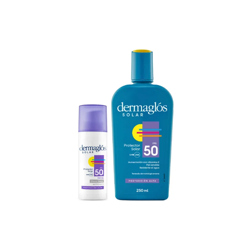 Dermaglos Kit Protector Solar Corporal Facial Ef Seco Fps 50