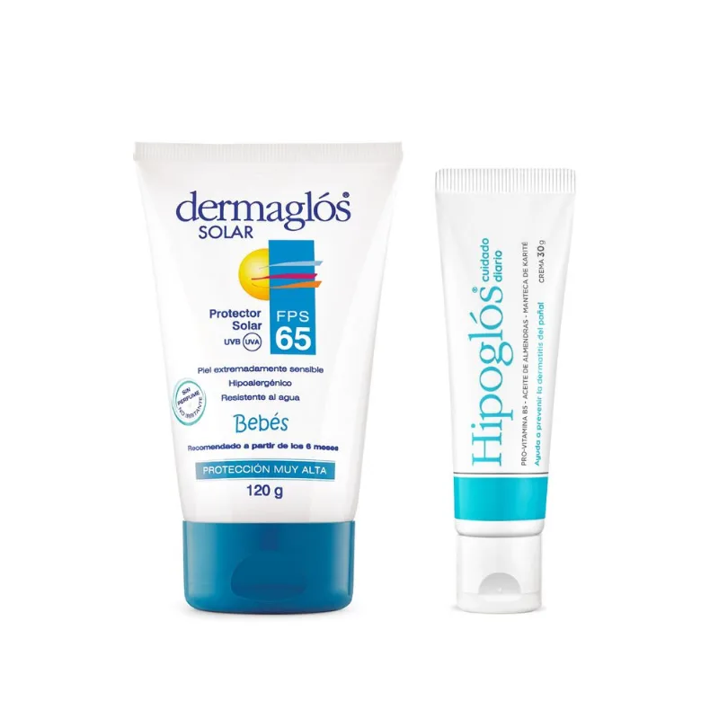 Hipoglos Set Crema Cuidado Diario 30g + Dermaglos Solar Fp65
