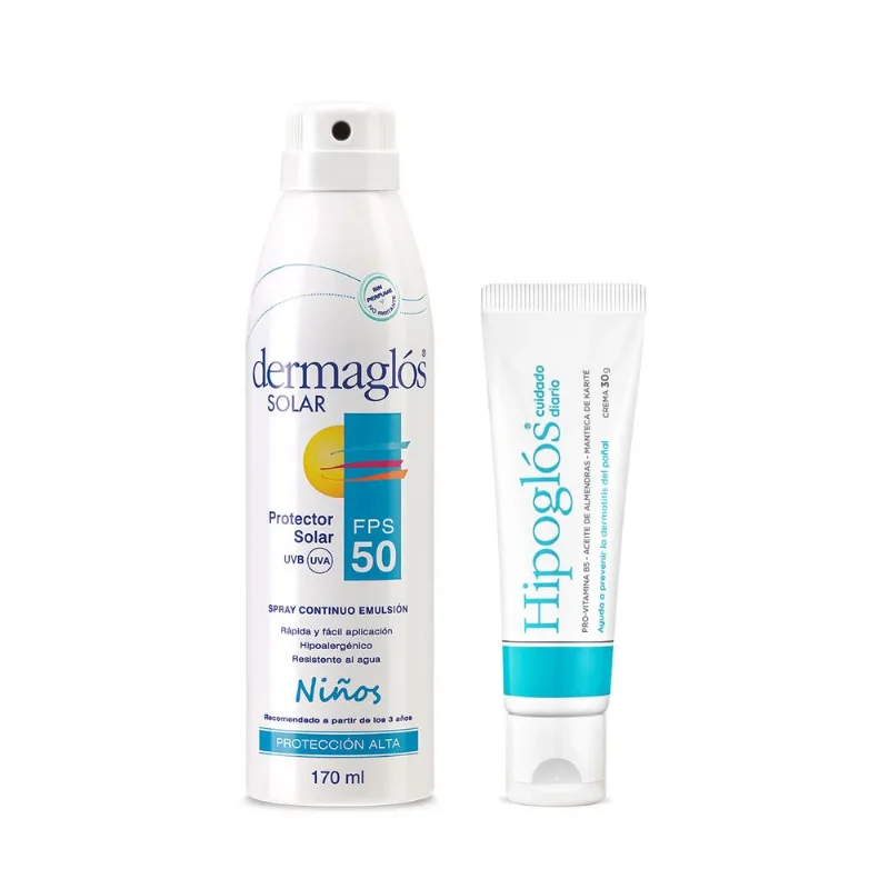 Hipoglos Set Crema Cuidado Diario 30g + Dermaglos Niños Fp50