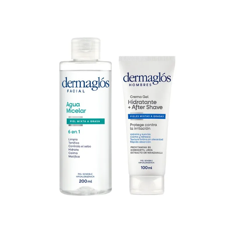 Set Dermaglos Rutina de Hombre Para Piel Mixta a Grasa