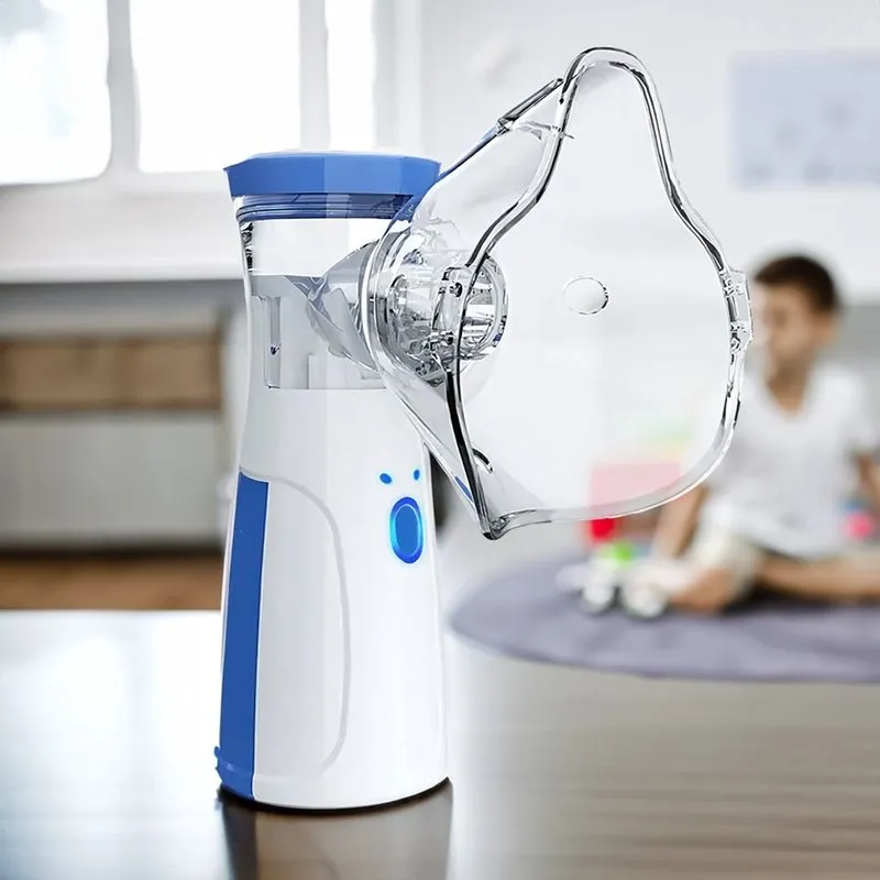 Nebulizador Inalador Ultrassônico Portátil Recarregável Azul