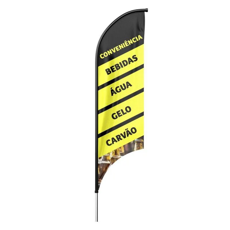 Bandeira Wind Banner Conveniência Dupla Face Haste Tamanho