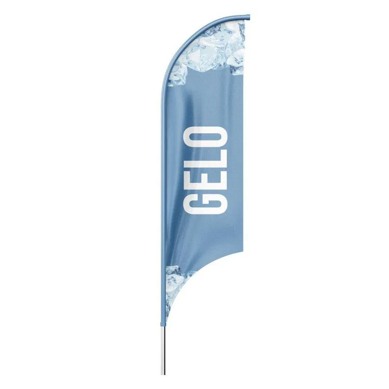 Bandeira Wind Banner Gelo Dupla Face Haste Tamanho 220x60cm