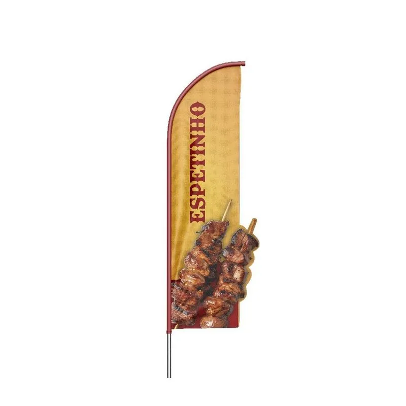 Wind Banner 3D Espetinho Dupla Face Com Haste 220X70Cm