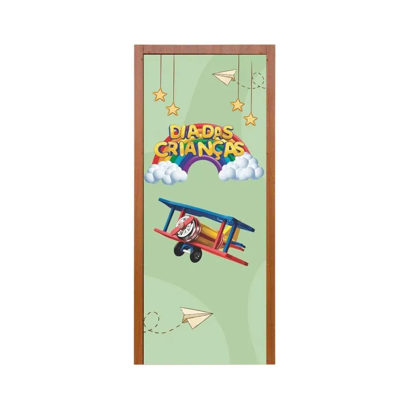 Painel Capa Porta Dia Das Crianças 3d Em Tecido 0,85m X