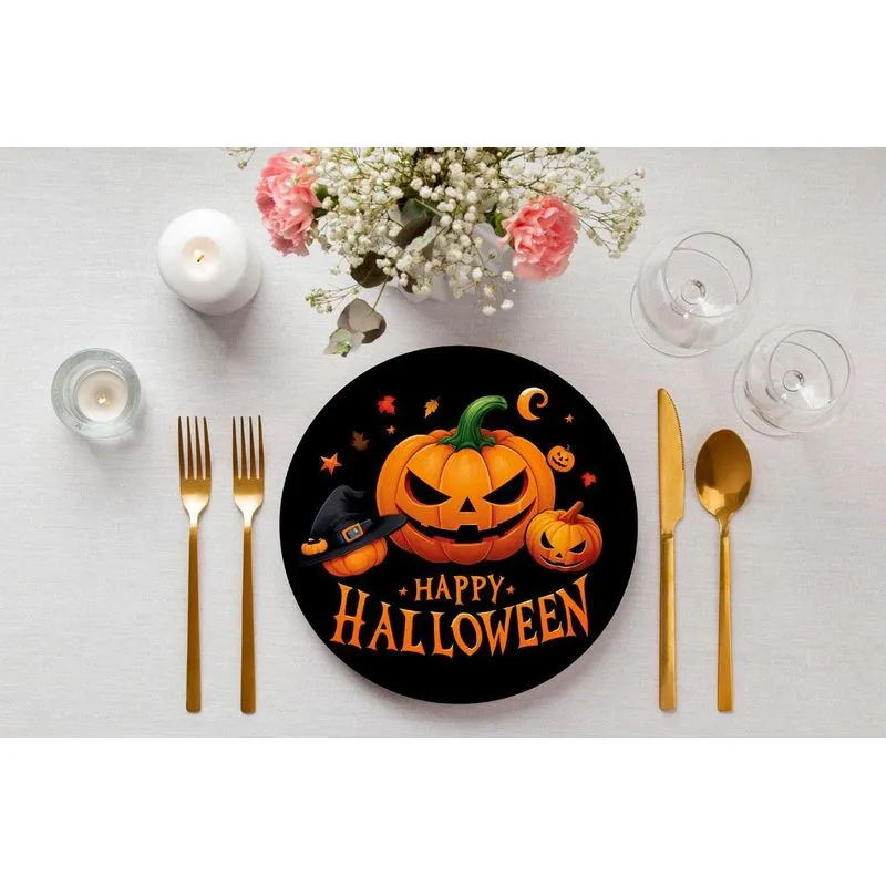 Jogo 10 Capas Sousplat Halloween Tecido 35cm X 35cm