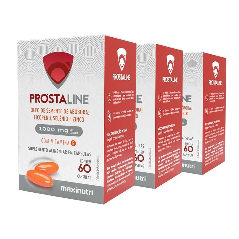 Kit 3 Prostaline 1000mg 60 Caps Maxinutri