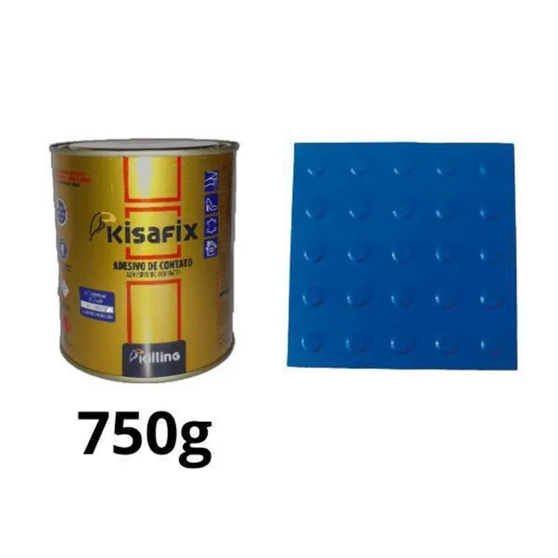 Piso Tátil Alerta Azul Pvc 25X25Cm Kit 20Pçs + 2 Cola 750G