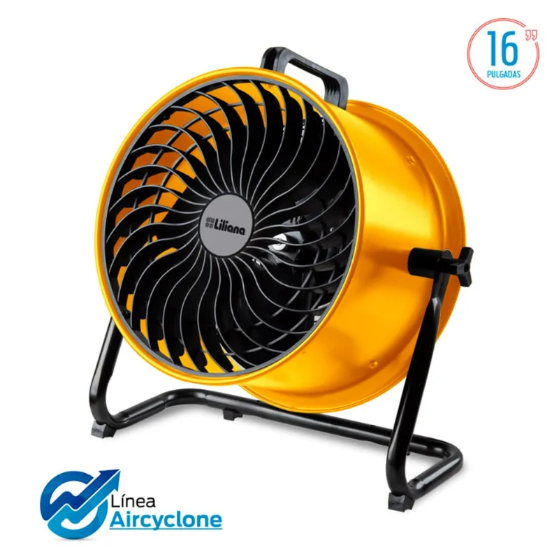 Ventilador Turbo Reclinable Industrial Liliana 16" Vthd16a Amarillo