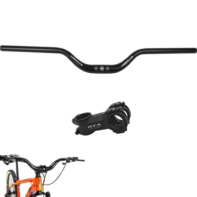 Guidão Curvo Absolute 31.8x720mm + Mesa Avanço 7 80mm Mtb