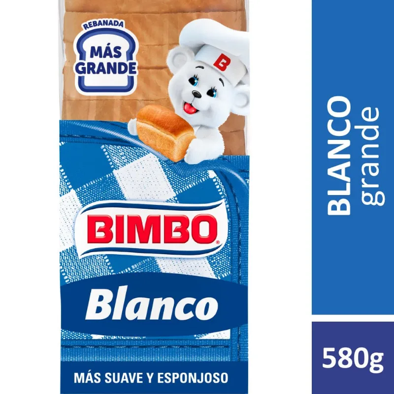 Pan de Molde Blanco Grande 580 Grs Bimbo