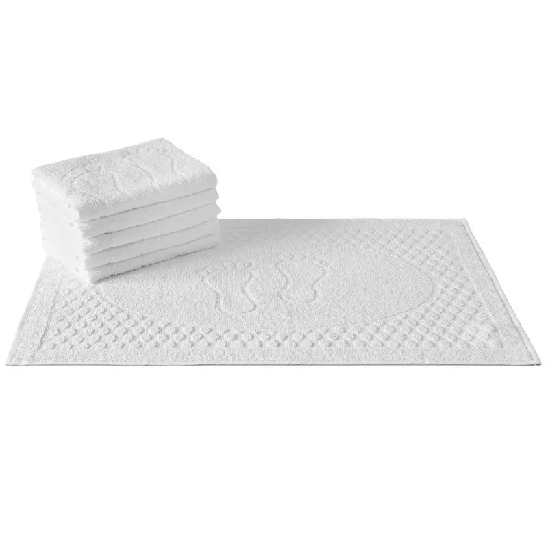 Kit 30 Toalhas De Piso Pézinho Hotel Alta Absorção - Sublime - Branco