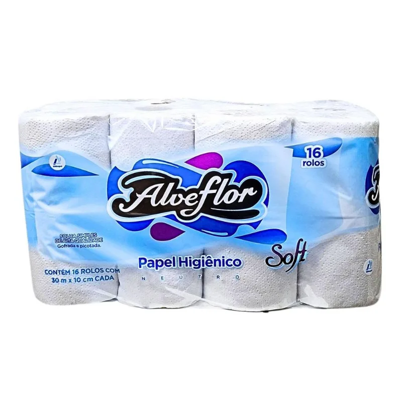 Papel Higiênico Alveflor 30mts Com 16 Rolos