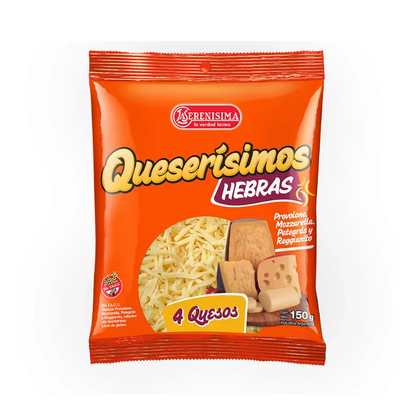 Cuatro Quesos En Hebras La Serenisima 150 Gr