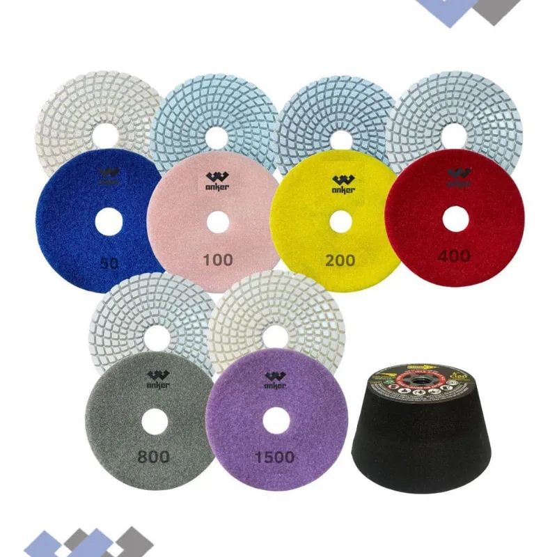 Kit 6 Lixa + Rebolo Para Quartzo Azul