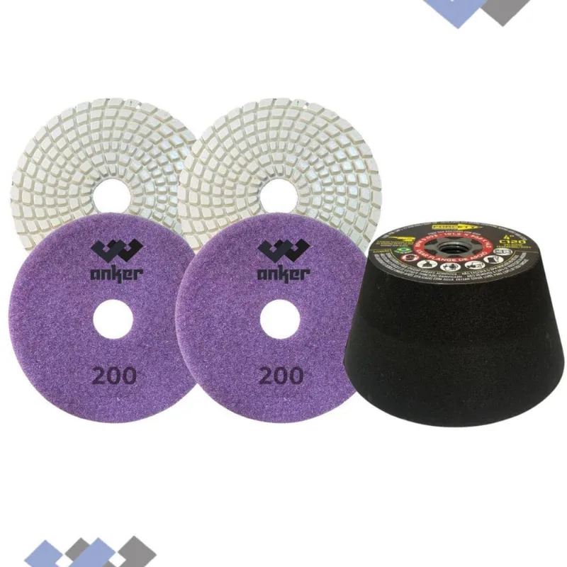 Kit 2 Lixa + Rebolo Para Quartzo Azul