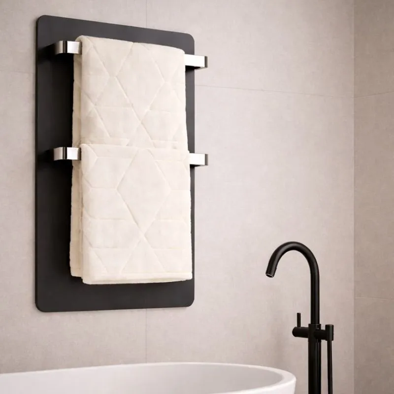 Toalheiro Elétrico Térmico De Toalhas E Radiador De Ambiente Preto Vétrius Line Preto