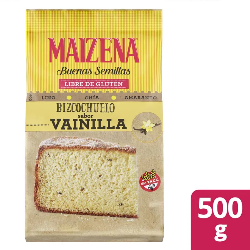 Premezcla Maizena Bizcochuelo De Vainilla Sin Tacc 500 G