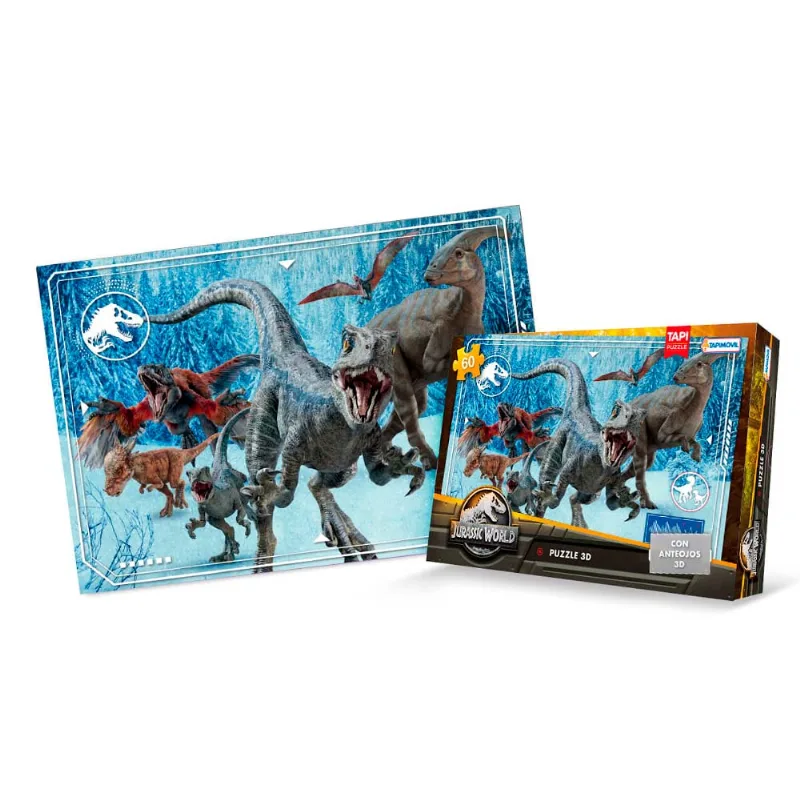 Puzzle 3D Jurassic World 60 Un con Anteojos 3D Tapimovil