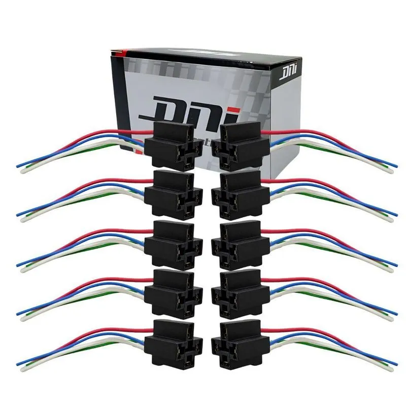 Kit 10 Chicote Com Soquete Para Relé 4 Terminais 12/24v