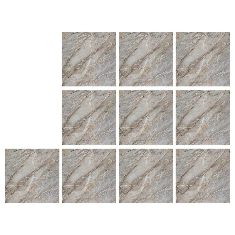 Piso Vinílico BSL3833 PVC 60X60CM Brilhante para Área Interna Marrom AB Mídia 10