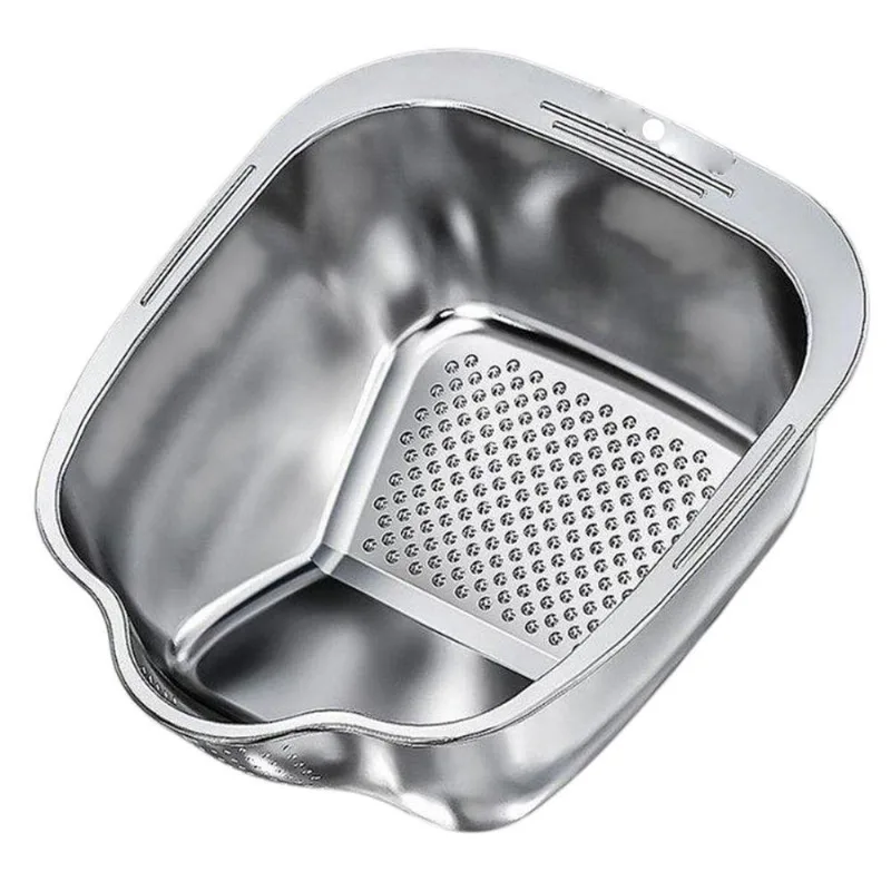 Escorredor BSL3884 para Arroz Grão Fruta Verdura e Legumes em Inox Multiuso com Gancho Embutido