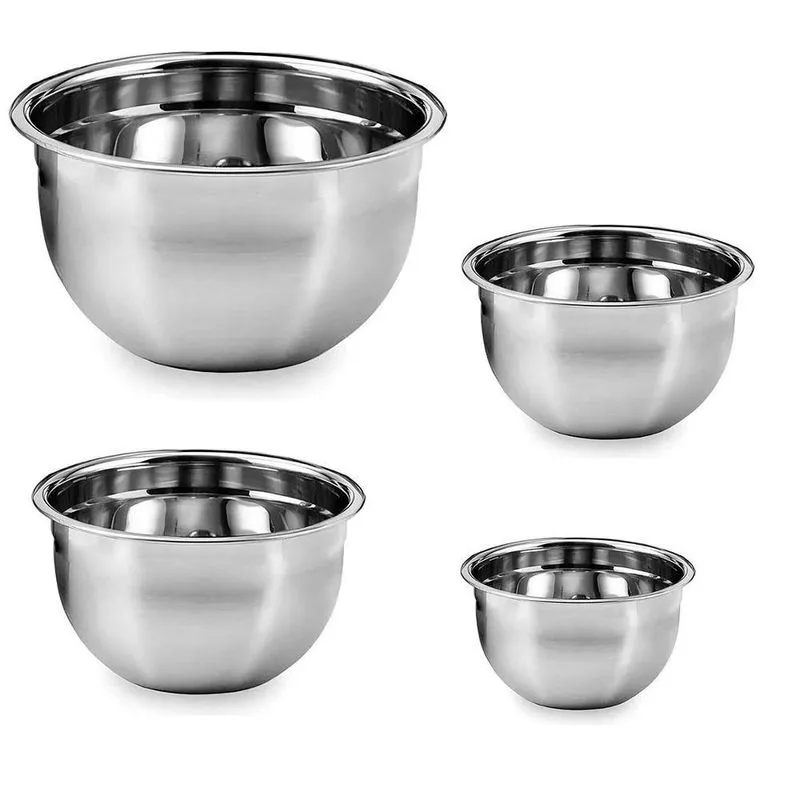 Tigela Bowl Inox Kit 4 Unidades Multiuso Para Cozinha Resistente Aço Inox Compre Desejos