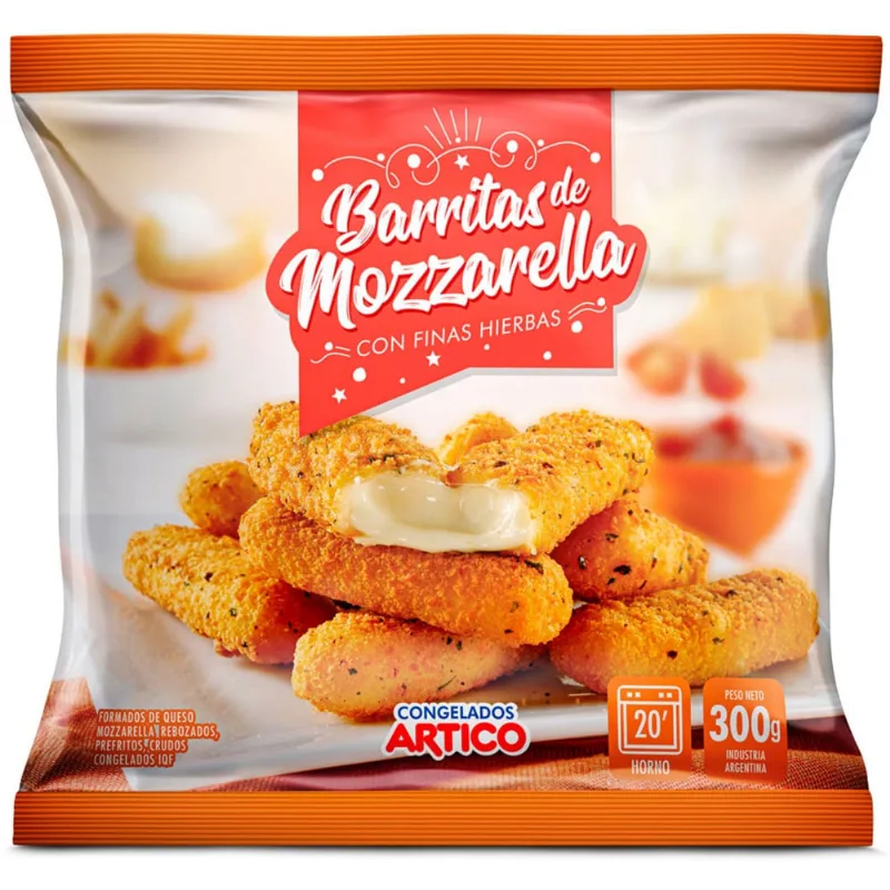 Barritas de muzzarela Congelados artico con finas hierbas 300 g.