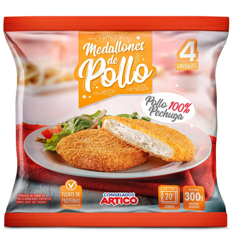 Medallones de pollo Congelados artico 300 g.