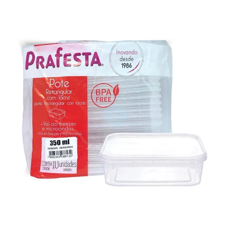 Marmita Descartavel 350Ml Tampa Com Lacre 30 Unidades