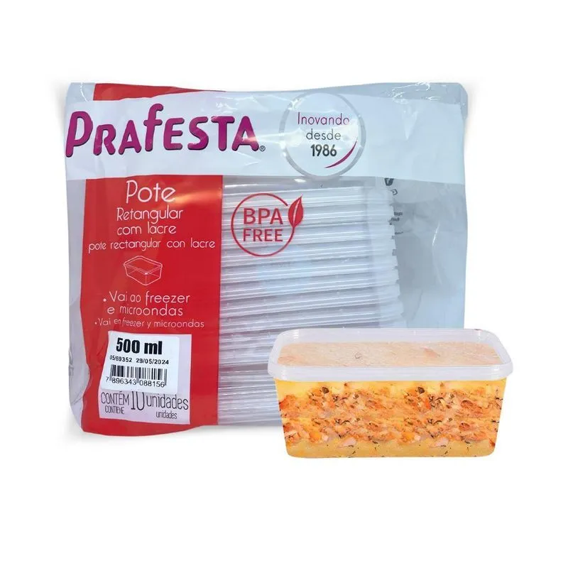30 Potes Descartaveis Com Tampa Lacre 500ml Transparente.