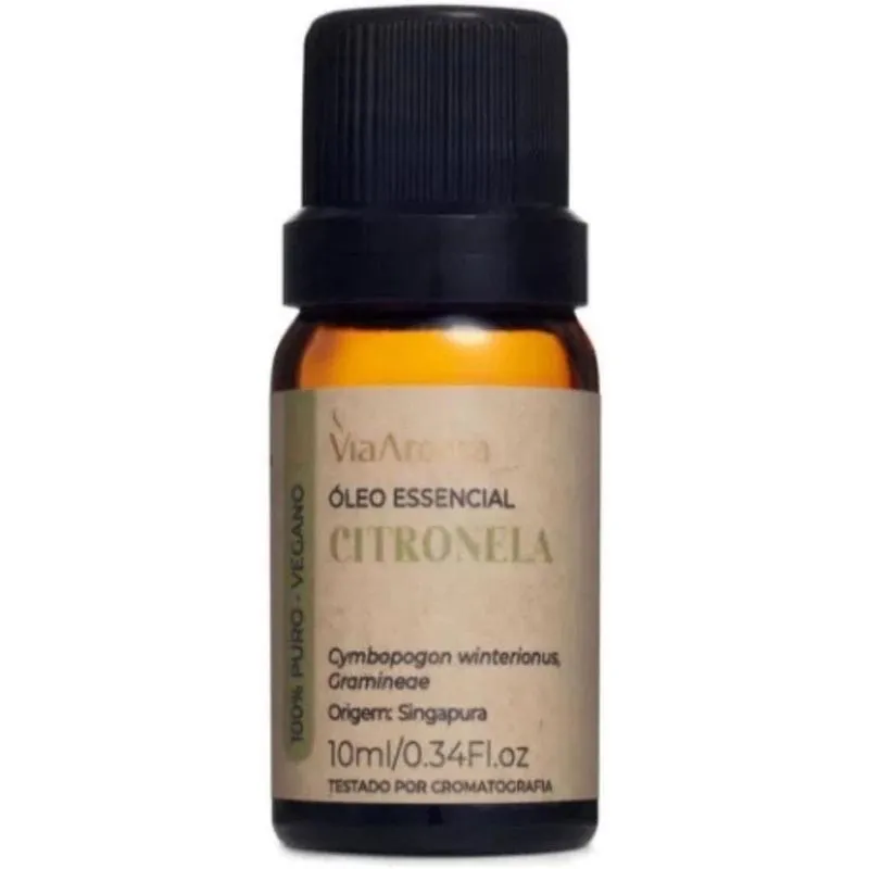 Óleo Essencial Citronela Via Aroma Calmante Repelante 10Ml