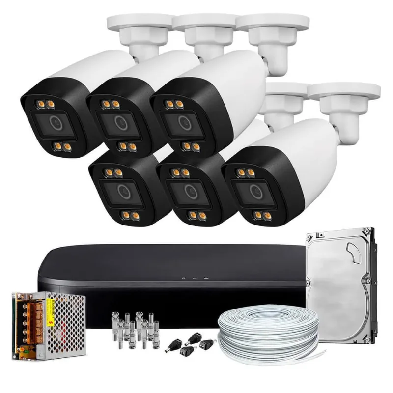 Kit Cftv 06 Camera Colorida 1080P 2.8Mm Hd500Gb