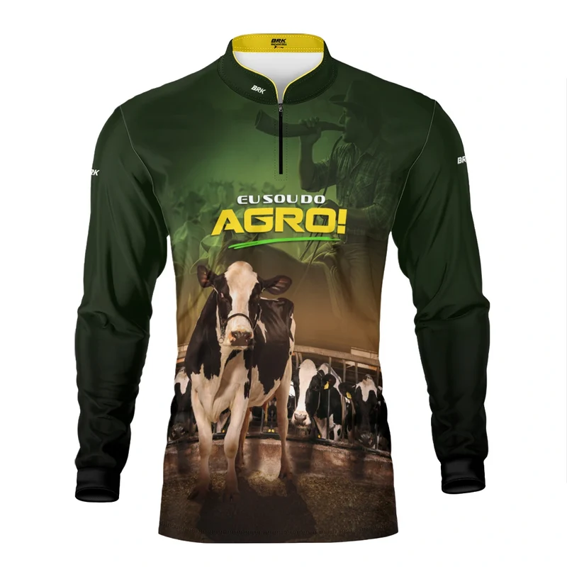 Camisa UV50 Agro Brk Eu sou do Agro Verde Gados PP
