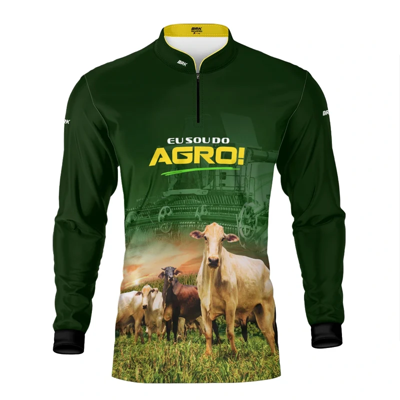 Camisa UV50 Agro Brk Eu sou do Agro Gados e Colheitadeira G