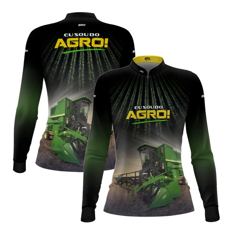 Camisa UV50 Agro Feminina Brk Eu sou do Agro Colheitadeira M
