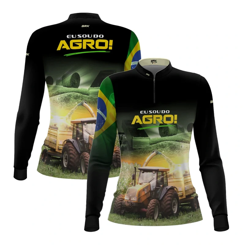 Camisa UV50 Agro Feminina Brk Eu sou do Agro Silagem G