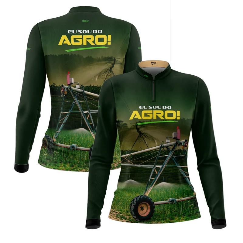 Camisa UV50 Agro Feminina Brk Eu Sou do Agro Irrigação no Campo G
