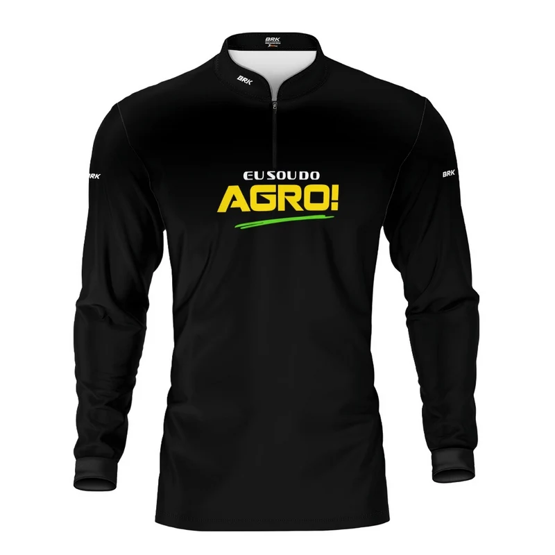 Camisa UV50 Agro Brk Eu Sou do Agro Preta Básica G2