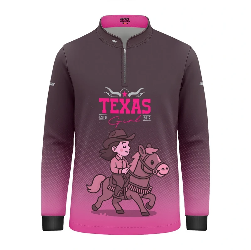 Camisa UV50 Agro Infantil Brk Texas Girl Rosa 12 a 13 Anos