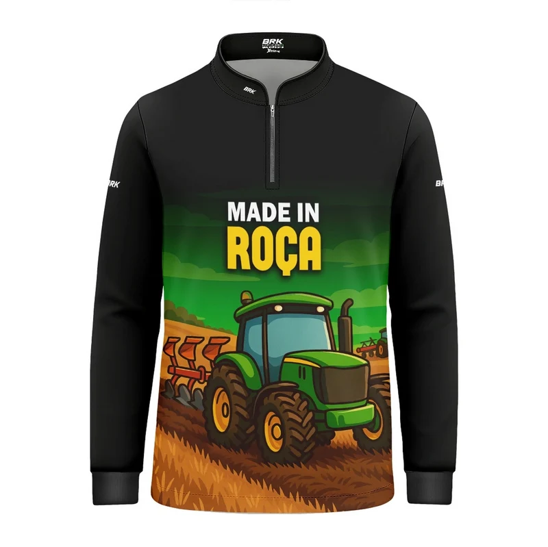 Camisa UV50 Agro Infantil Brk Made in Roça Trator 8 a 9 Anos