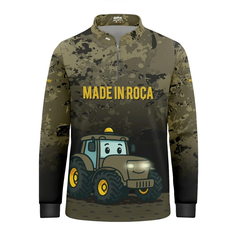 Camisa UV50 Agro Infantil Brk Made in Roça Camuflada 2 a 3 Anos